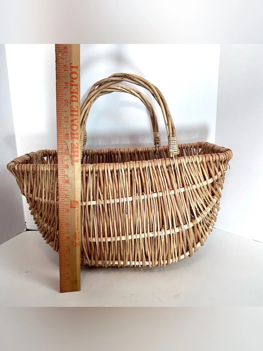 Ashland Woven Wicker Shopping Tote Basket with Handles